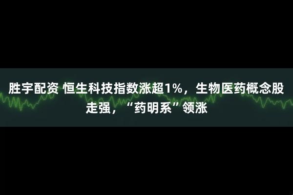 胜宇配资 恒生科技指数涨超1%，生物医药概念股走强，“药明系”领涨